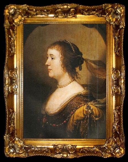 framed  Gerrit van Honthorst Portrait of Amelia van Solms, ta009-2